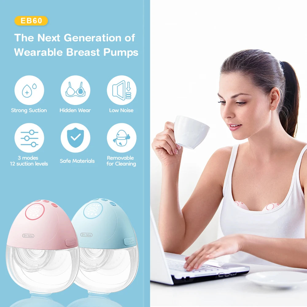 MAMIJOY 2Pcs Wearable Breast Pump Super Silent Hands Free Electric Breast Pump Comfort Milk Collector for Breastfeeding BPA free